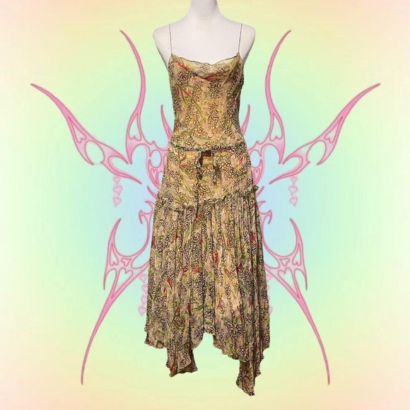 Diane von furstenburg silk cheetah maxi asymmetrical dress - Picture 1 of 8